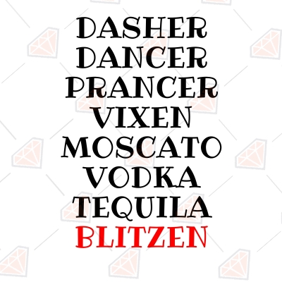 Dasher Dancer Prancer SVG Cut File Christmas