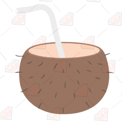 Coconut Cocktail Svg Cut Files | Summer Cocktail Svg Clipart Files Summer