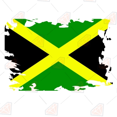 Distressed Jamaica Flag SVG Flag