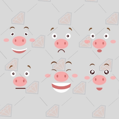 Cute Pig Faces Svg Clipart Files, Pig Faces Svg Cartoons