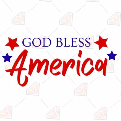 God Bless America SVG Cut File, USA Indepence Day Instant Download USA SVG