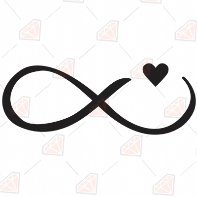 Infinity Heart SVG, Infinity with Heart SVG Instant Download Drawings