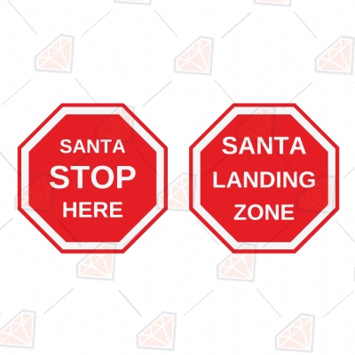 Santa Landing Place Sign SVG Cut File Christmas