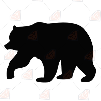 Black Bear SVG Design, Bear Cut File Instant Download Wild & Jungle Animals SVG