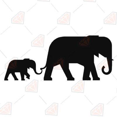 Elephant SVG Cut file, Elephant for Cricut & Silhouettes Wild & Jungle Animals SVG