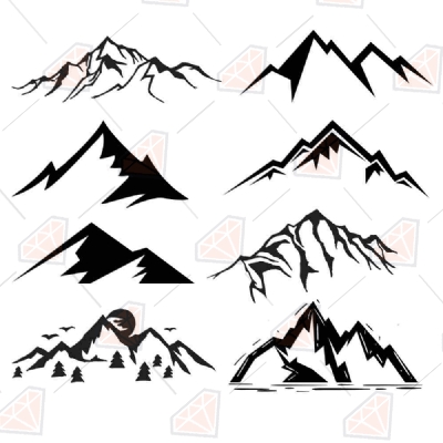 Mountains Silhouette SVG Cut Files Landscapes