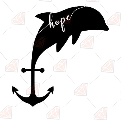 Dolphin SVG Vector File, Dolphin Hope SVG Vector Instant Download Vector Illustration