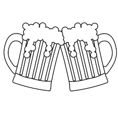 Beer Mugs Cheers SVG, Beer Pint Cheer Vector Files Drinking