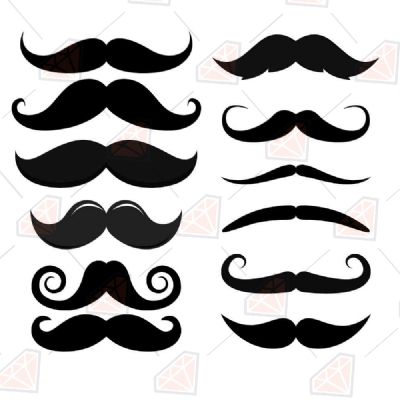 Moustaches Bundle SVG Cut File, Moustaches Clipart Beauty and Fashion