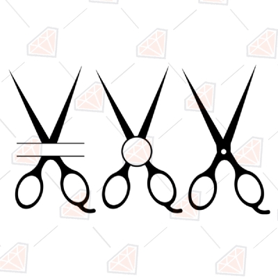 Scissors Monogram Svg & Clipart Vector Files Mechanical Tools