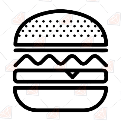 Hamburger SVG File, Hamburger Clipart Vector Files Snack