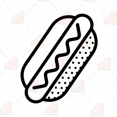 Hot Dog SVG File, Hot Dog Clipart Vector Instant Download Snack