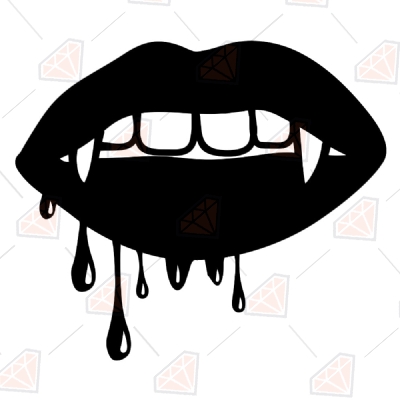Vampire Dripping Lips SVG | Vampire Teeth SVG Clipart Halloween