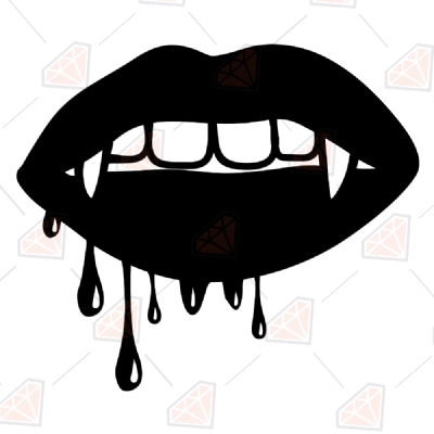 Vampire Dripping Lips SVG, Vampire Teeth SVG Clipart | PremiumSVG