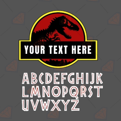 Jurassic Park SVG Monogram File, Monogram Jurassic Park Instant Download Cartoons