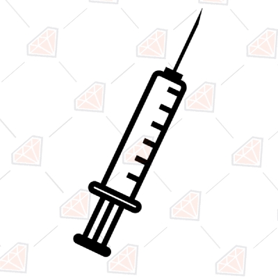 Syringe SVG Vector, Syringe Clipart Cut Files Instant Download Health and Medical