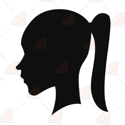 Girl With Ponytail SVG File, Ponytail Hair Clipart Beauty and Fashion