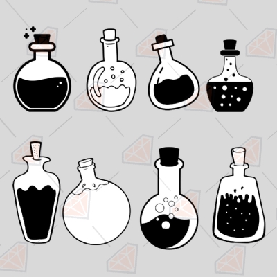 Potion Bottle SVG Bundle |  Halloween Witch Potions SVG Clipart  Halloween
