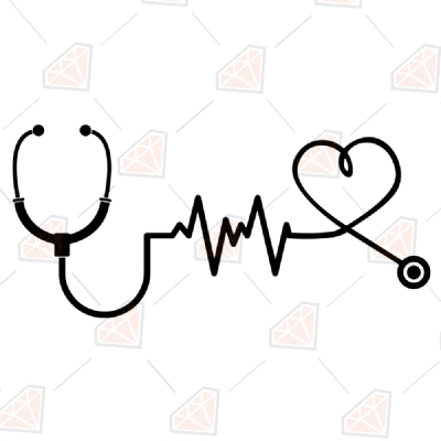 Download Heartbeat Stethoscope Svg Nurse Heartbeat Svg Cut Files Premium Svg