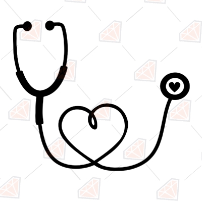 Nurse Heart Stethoscope SVG Design | PremiumSVG