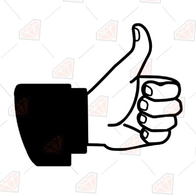 Thumbs Pointing Svg Cut Files, Thumb Finger Clipart Cricut Files Vector Illustration