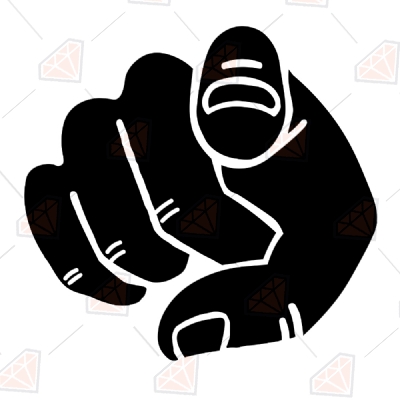 Pointing Finger SVG Cut Files, Pointing Hand Silhouette Drawings