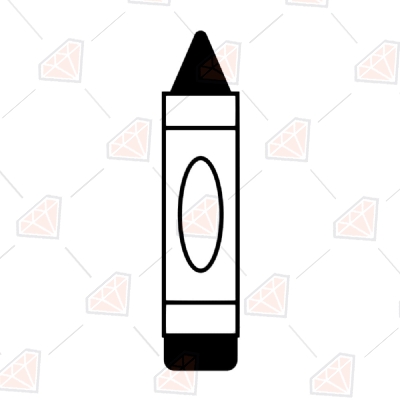 Black Crayon SVG Cut & Clipart Files School SVG