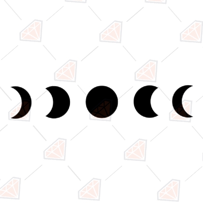 Basic Moon Phases SVG Cut File, Moon Phases Clipart Instant Download Drawings