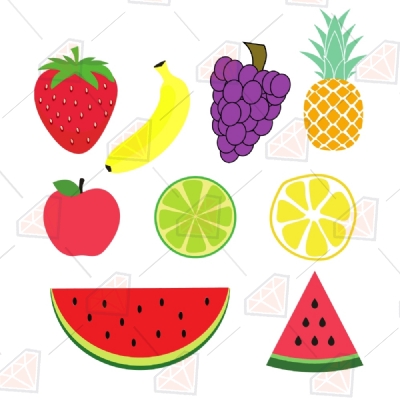 Fruits Svg Bundle & Clipart Files | Summer Fruits Svg Fruits and Vegetables SVG