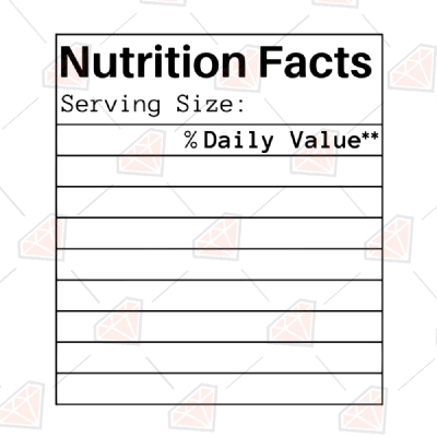 Nutrition Facts SVG Cut Files, Instant Download Nutrition