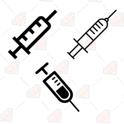 Syringe SVG Vector, Needle Clipart Health and Medical