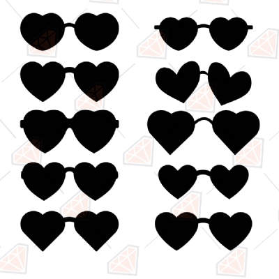 Download Heart Sunglasses Bundle Svg Clipart Cut Files Png Cricut Files Premium Svg