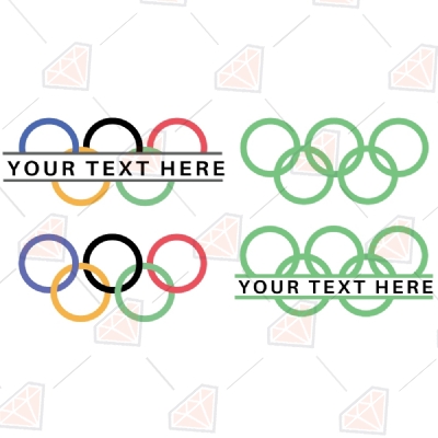 Olympic Rings SVG, Monogram Olympic Rings Vector Files Symbols