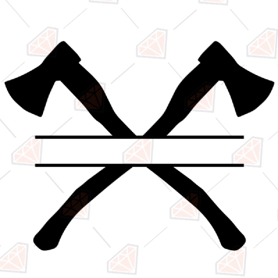 Crossed Axes Monogram SVG, Axe Monogram Instant Download Drawings