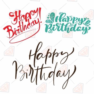 Happy Birthday SVG Bundle, Instant Download Birthday SVG
