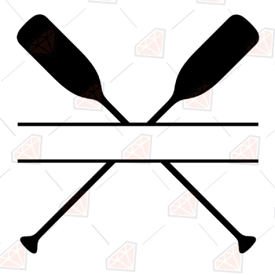 Crossed Paddle Monogram SVG Cut File Vector Illustration