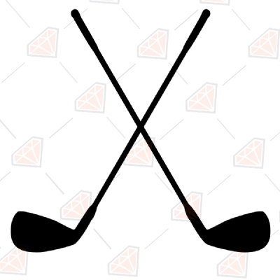 Crossed Golf Clubs Svg, Golf Clubs Clipart Files Vector Illustration