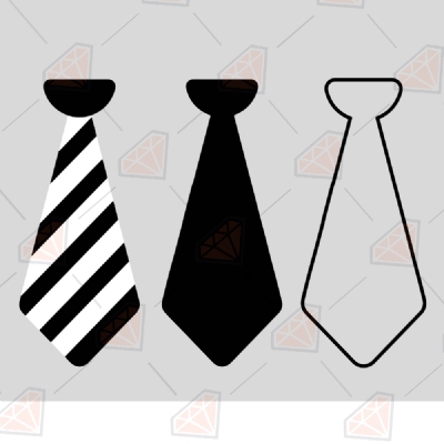 Tie Bundle SVG Cut Files, Necktie Clipart Instant Download Drawings