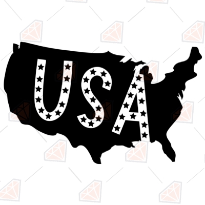 USA Map SVG Cut Files, 4th of July USA Map SVG 4th Of July SVG