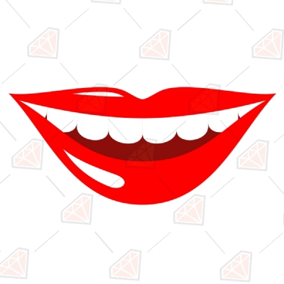 Lips and Teeth Svg Vector Illustration