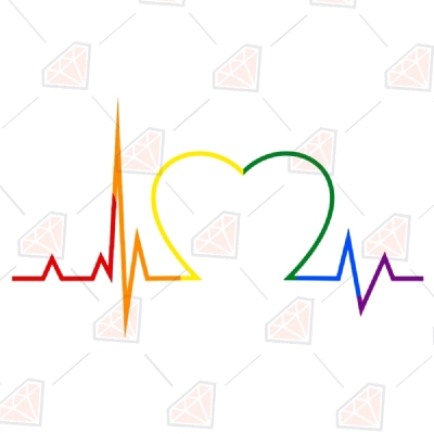 LGBT Heartbeat SVG Lgbtq Pride