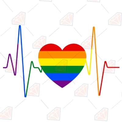 Download Lgbtq Heart Svg Rainbow Heartbeat Svg Cut Files Premium Svg