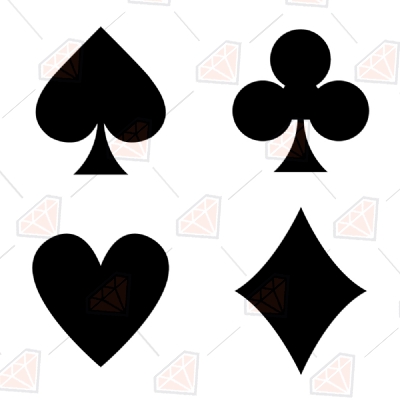 Playing Cards Symbol Svg, Ace of Spades Svg, Diomand, Hearts, Clubs Symbols