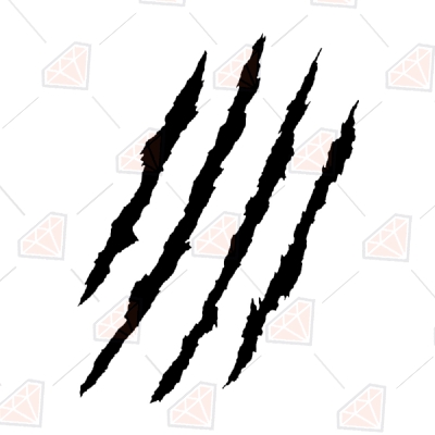 Claw Marks SVG Vector Files, Scratch Marks Clipart Drawings