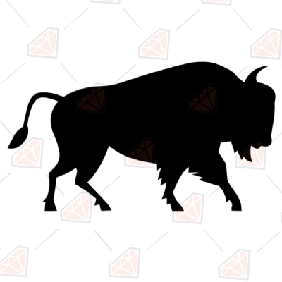 Buffalo Silhouette SVG, Buffalo Vector File Instant Download Wild & Jungle Animals SVG