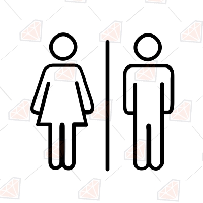 Restroom Sign SVG Cut File, Restroom WC Vector Files  PremiumSVG