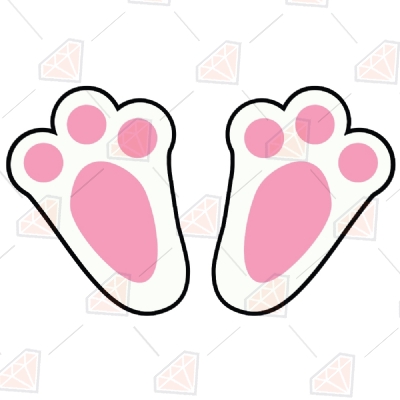 Pink Bunny Feet SVG Files, Rabbit Feet Clipart Pets