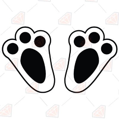 Black and White Bunny Feet Svg Files Pets