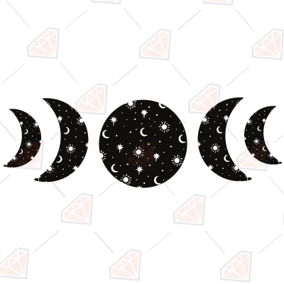 Moon Phases SVG, Moon Phases Vector Files Instant Download Drawings