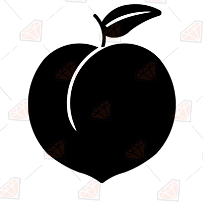 Black Peach Svg Cut Files, Black Peach Clipart Files Fruits and Vegetables SVG
